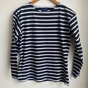 Anne AR Breiz 100% Cotton Boatneck Breton Striped French Marine 3/4 Sleeve Top M
